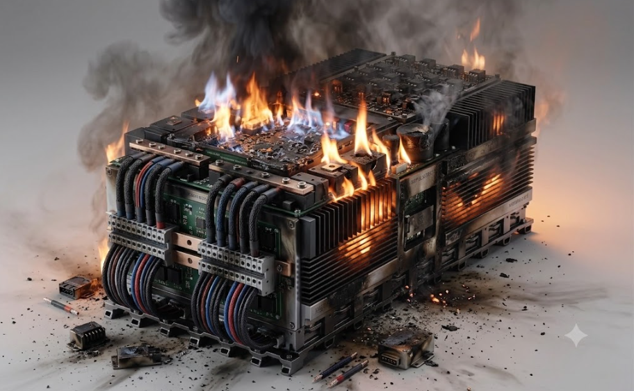 fire on battery